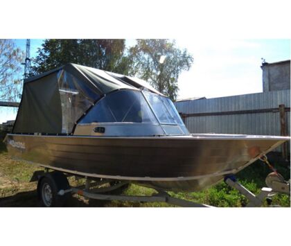 Алюминиевая моторная лодка Бестер-490 Графит / Светло-серый