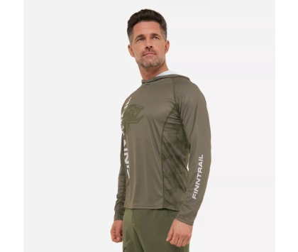 Лонгслив с UV-защитой FINNTRAIL WAVE BIG FISH Khaki XS
