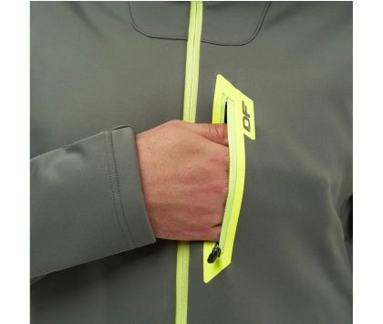 Куртка мужская с капюшоном DRAGONFLY EXPLORER 2.0 Grey-Lemon 2024 M