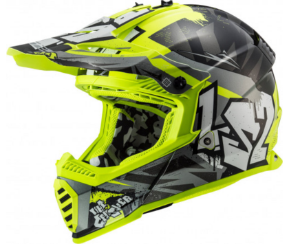 Шлем LS2 MX437 FAST CRUSHER черно-желтый L