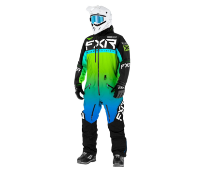 Комбинезон FXR Helium c утеплителем мужской lime-blue fade/black